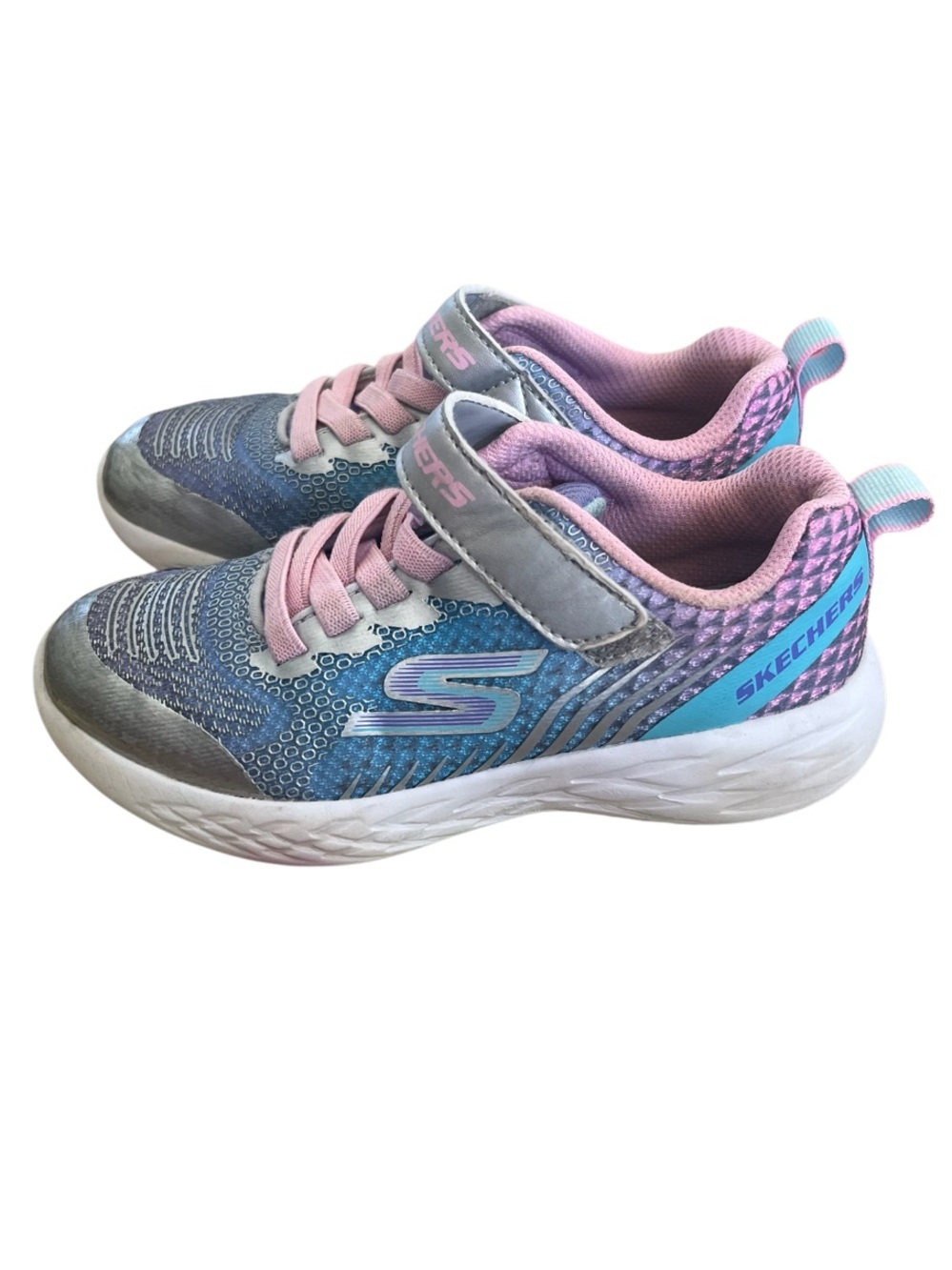 Skechers Kids Blue & Pink Lightweight Athletic Sneakers